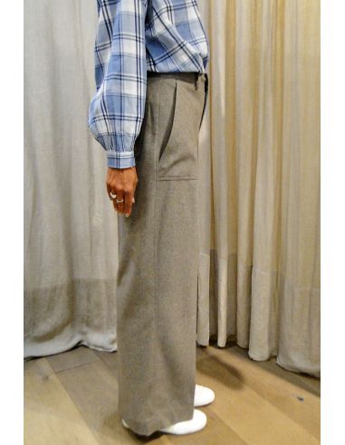 CHLOE STORA pantalon large OLIVER taupe