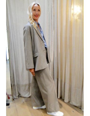 CHLOE STORA pantalon large OLIVER taupe