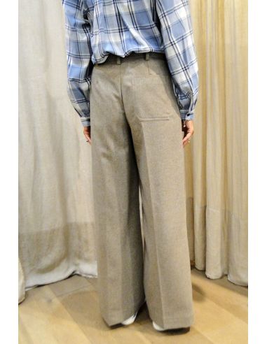 CHLOE STORA pantalon large OLIVER taupe