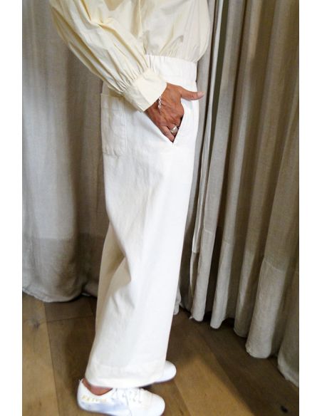 HOD Paris Pantalon JIMMY jean coton creme