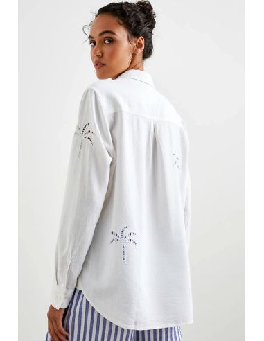 RAILS Shirt CHARLI white palm tree eyelet