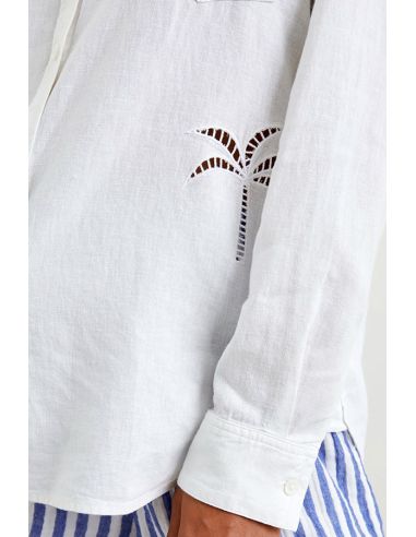 RAILS Shirt CHARLI white palm tree eyelet