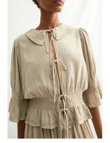 Laurence BRAS Chemisier PIANO lin naturel