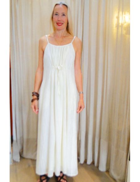 CHLOESTORA  MEL ecru strapless dress CHLOESTORA  MEL ecru strapless dress