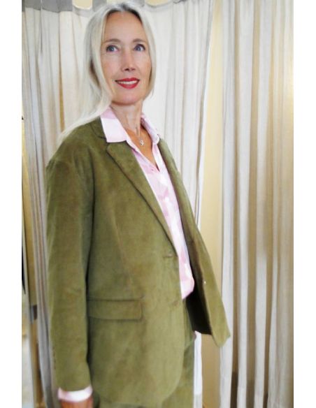 HOD Paris Vest KARABA-FANCY velours coton army