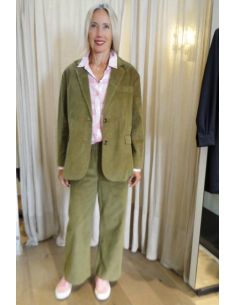 HOD Paris Vest KARABA-FANCY velours coton army