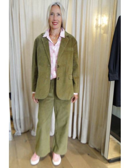 HOD Paris Vest KARABA-FANCY velours coton army