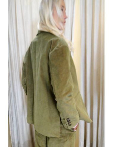 HOD Paris Vest KARABA-FANCY velours coton army