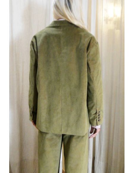 HOD Paris Vest KARABA-FANCY velours coton army