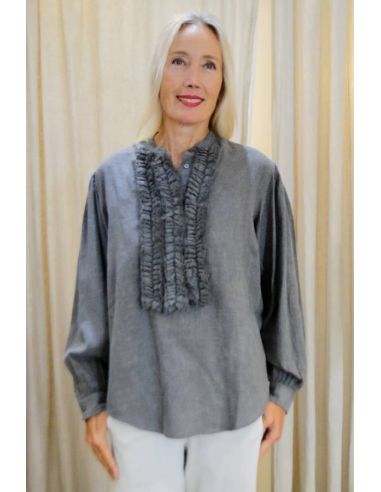 Laurence Bras Chemise MAGRITTE gris chambray