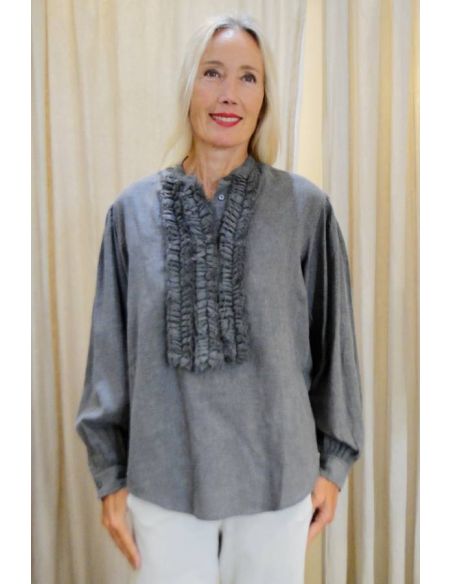 Laurence Bras Chemise MAGRITTE gris chambray