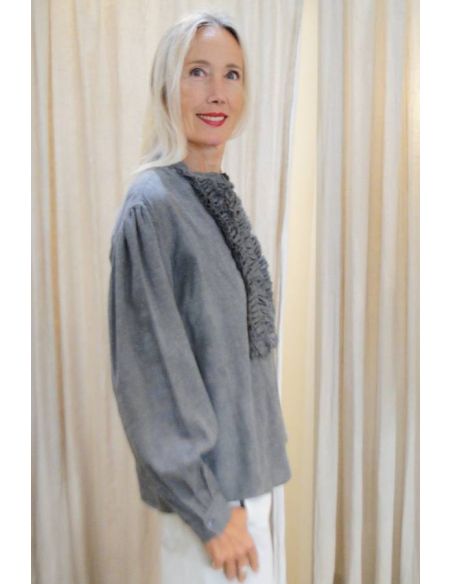 Laurence Bras Chemise MAGRITTE gris chambray