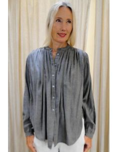 Laurence BRAS POPPY blouse grey chambray 2