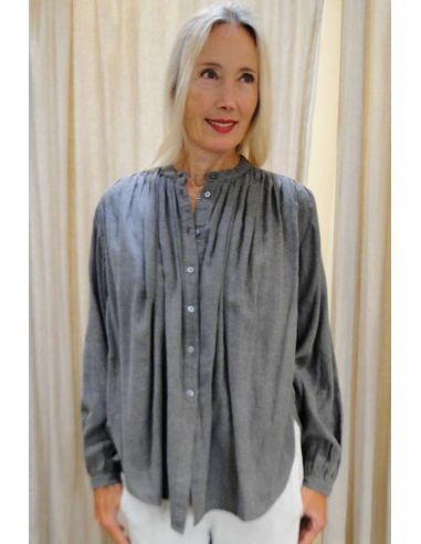 Laurence BRAS Blouse POPPY chambray grise