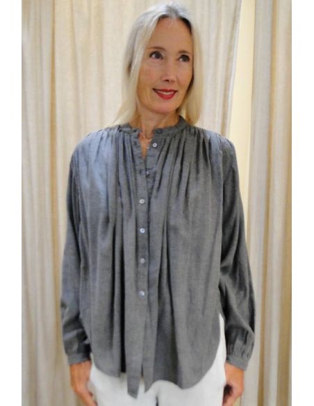 Laurence BRAS Blouse POPPY chambray grise
