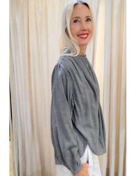 Laurence BRAS Blouse POPPY chambray grise