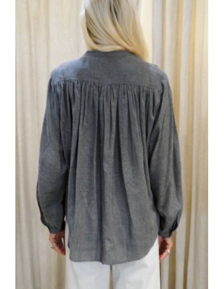 Laurence BRAS POPPY blouse grey chambray