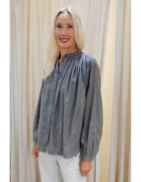 Laurence BRAS POPPY blouse grey chambray
