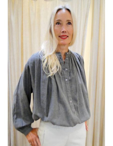 Laurence BRAS POPPY blouse grey chambray