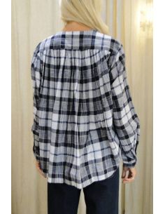 Laurence BRAS CALUMET blouse blue checks - 25W-SH066CCALUME-BLU 2