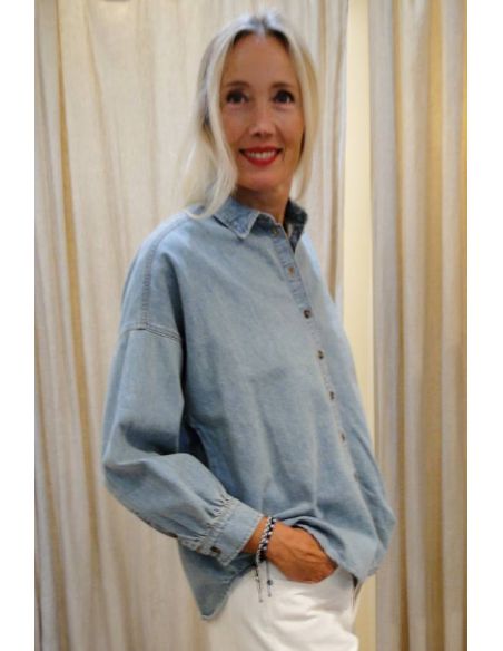HOD Paris Chemise kelly jean clair bleu coton