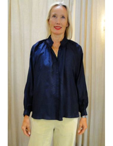 BELLE PIECE blouse PAXOS soie marine