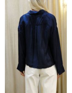 BELLE PIECE Blouse ELIOT silk navy 2