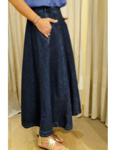 HOD Paris jupe longue LISA jean bleu HOD Paris jupe longue LISA jean bleu