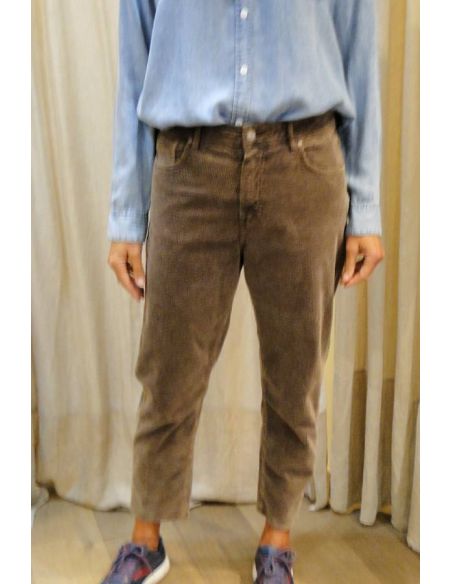 HOD Paris Pantalon GALA velours wash brownie