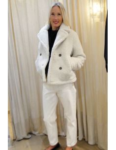 HARTFORD VEGAS ecru sherpa jacket 2