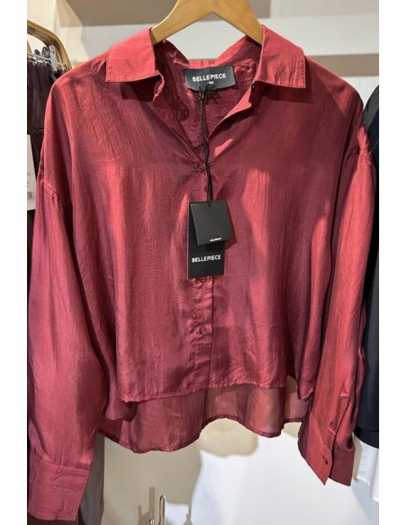 BELLE PIECE Blouse ELIOT soie bordeaux