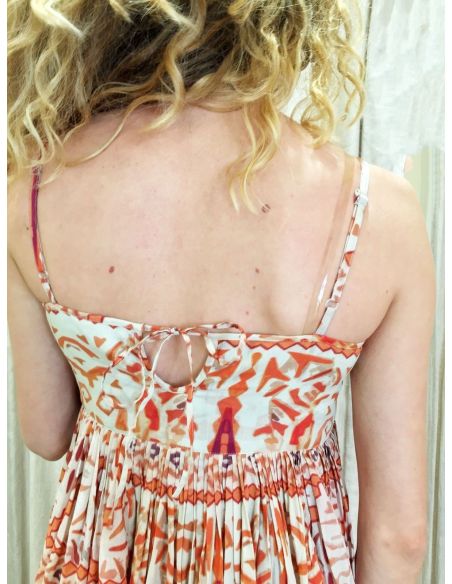 VDeVinster Top bretelles JOHN TOP coton imprimé orange