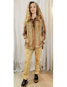 Laurence Bras Straight pants STATUETTE cotton beige 2
