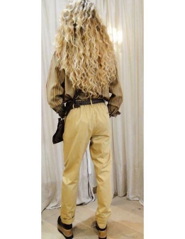 Laurence Bras Straight pants STATUETTE cotton beige