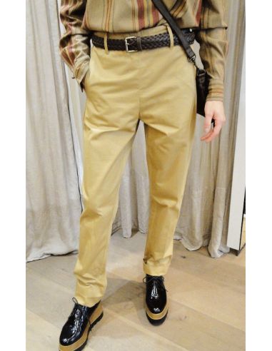 Laurence Bras Straight pants STATUETTE cotton beige