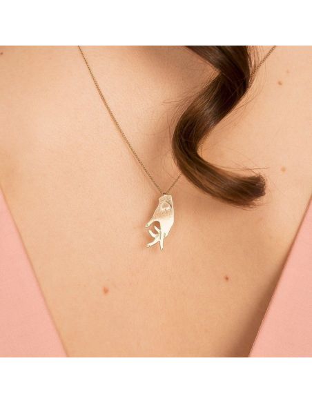 Christelle Dit Christensen collier S  Coeur sur la main doré Christelle Dit Christensen collier S  Coeur sur la main doré