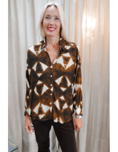 HOD Paris shirt kelly viscose geo tie&dye ambre