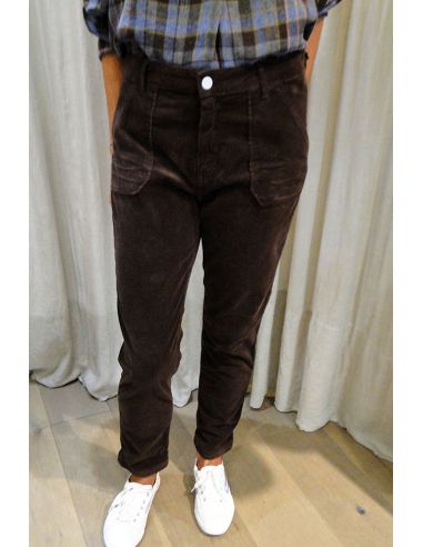 HOD Paris Pantalon TRESOR velours brownie