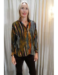 HOD Paris blouse kelly viscose stripe ambre