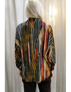 HOD Paris blouse kelly viscose stripe ambre 2