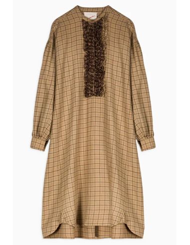 Laurence Bras dress NOODLE beige & brown checks